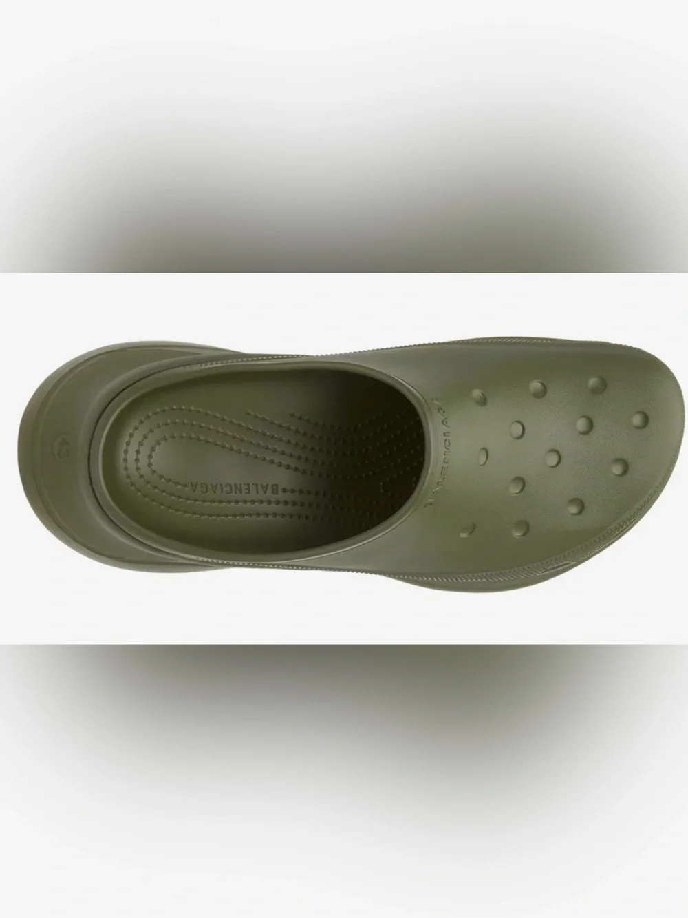 BALENCIAGA x CROCS platform mules Olive Green EU 42 US 9